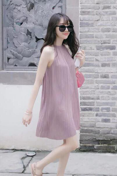 Đầm yếm dập ly 