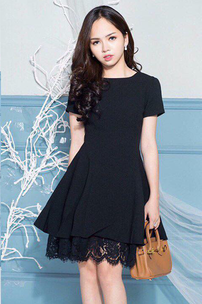 Đầm xòe ren mi 