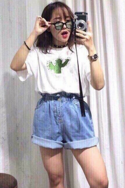 Short Jean Ống Rộng 