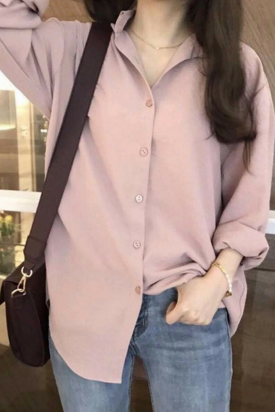 Áo Sơ Mi Nữ Hồng Ruốc